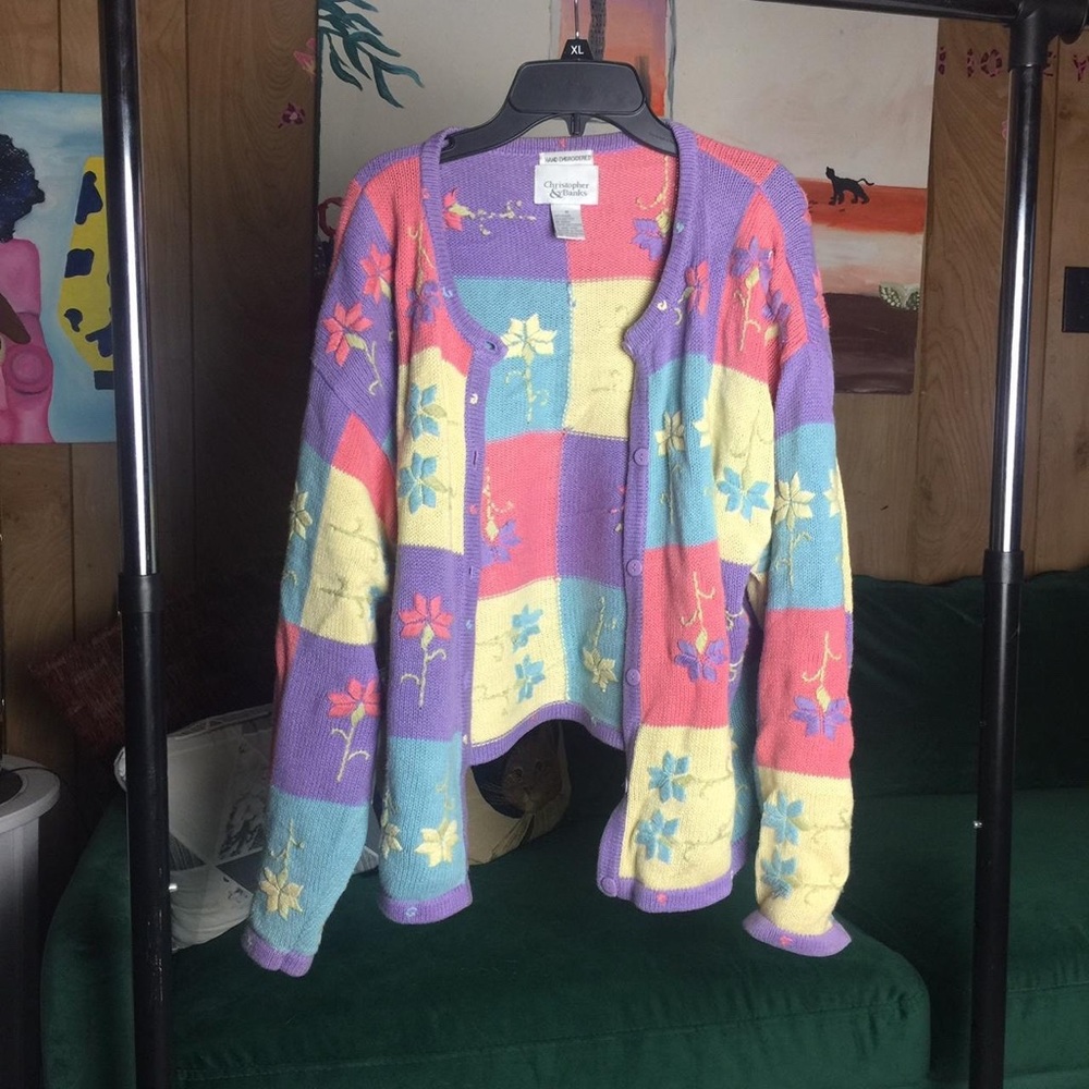 Coquette grannycore pastel cardigan - Picture 2 of 5